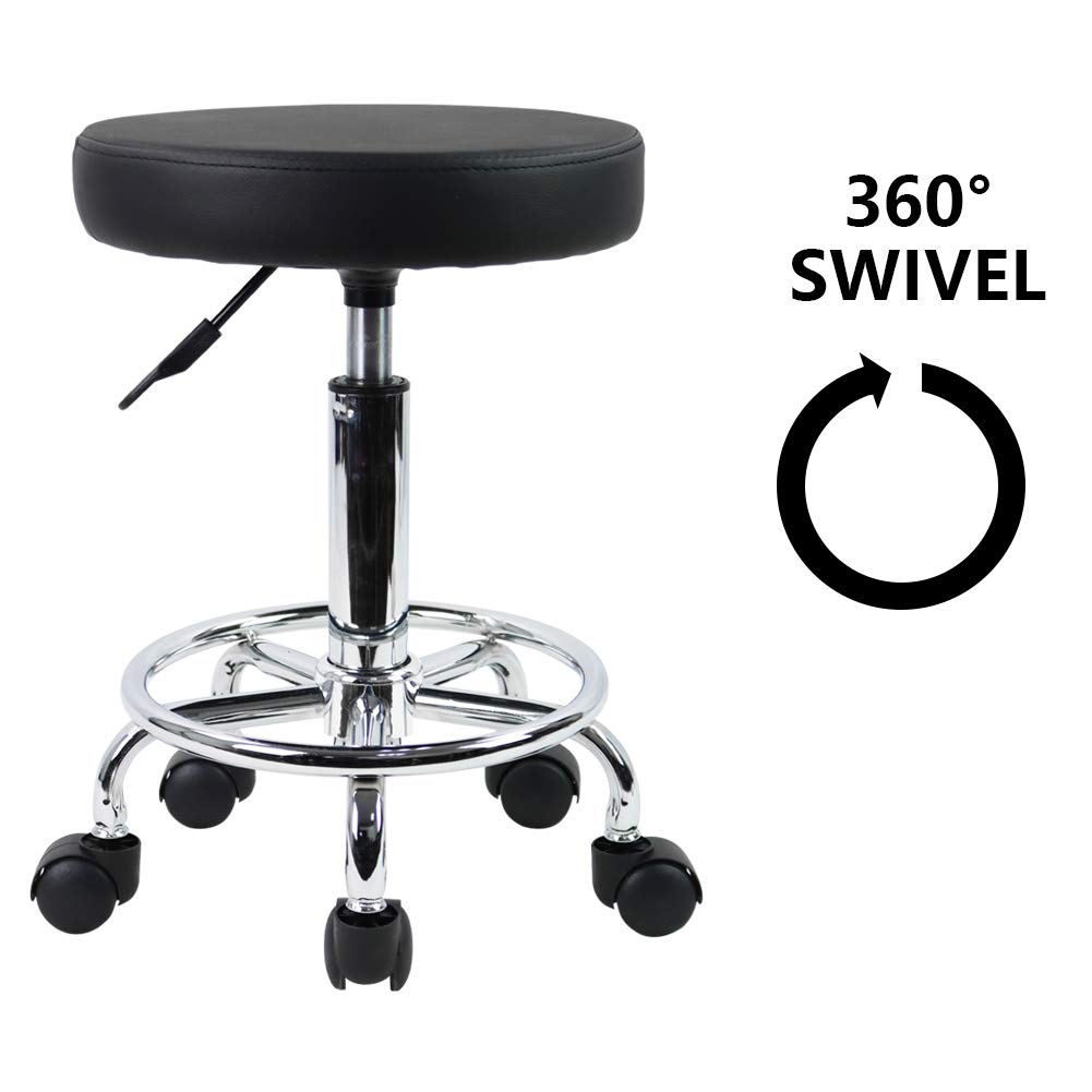 KKTONER height-adjustable stool shows adjustable range for different surfaces