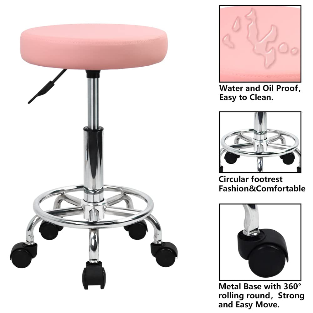 KKTONER pink stool side profile with sleek design