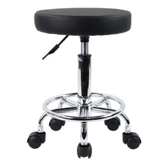 KKTONER PU leather round stool in black, versatile workspace seating