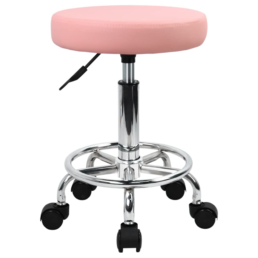 KKTONER pink PU leather round stool seat cushion for comfort and support