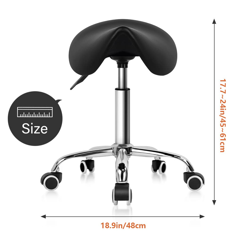 KKTONER saddle stool height-adjustable to fit different tasks.