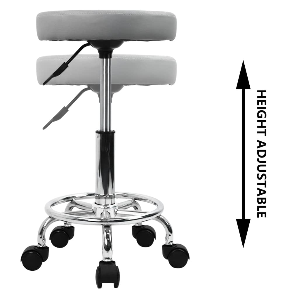 KKTONER swivel base on grey stool enables smooth 360-degree movement