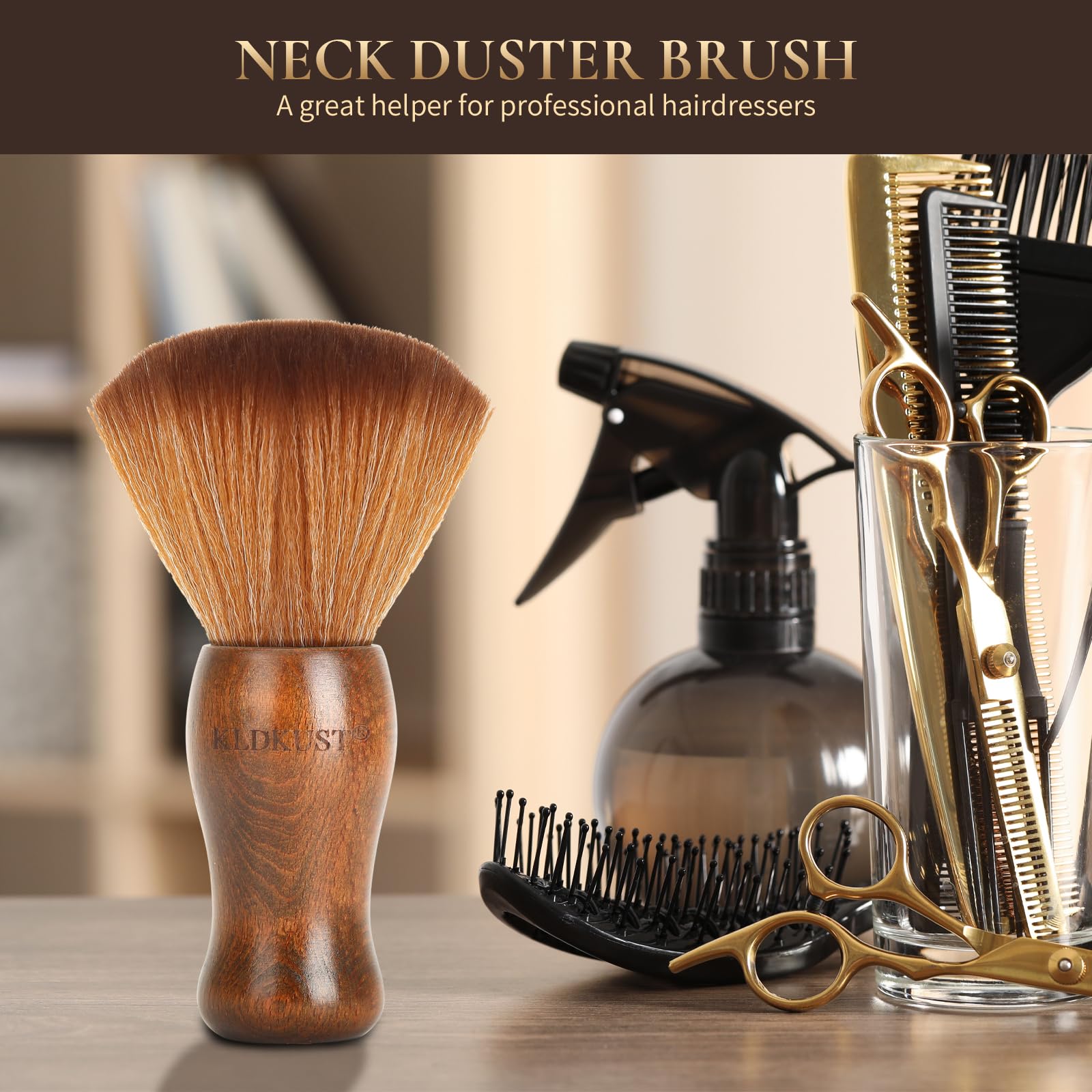 KLDKUST home-use neck duster for at-home grooming sessions.