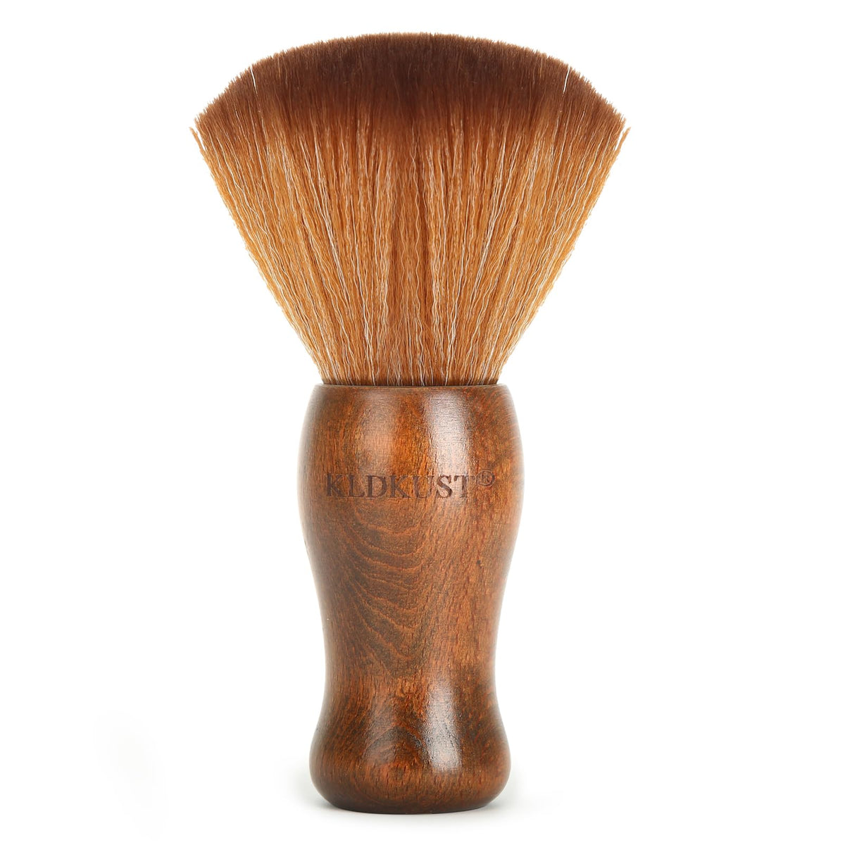 KLDKUST large neck duster brush with wooden handle for precise neck dusting.