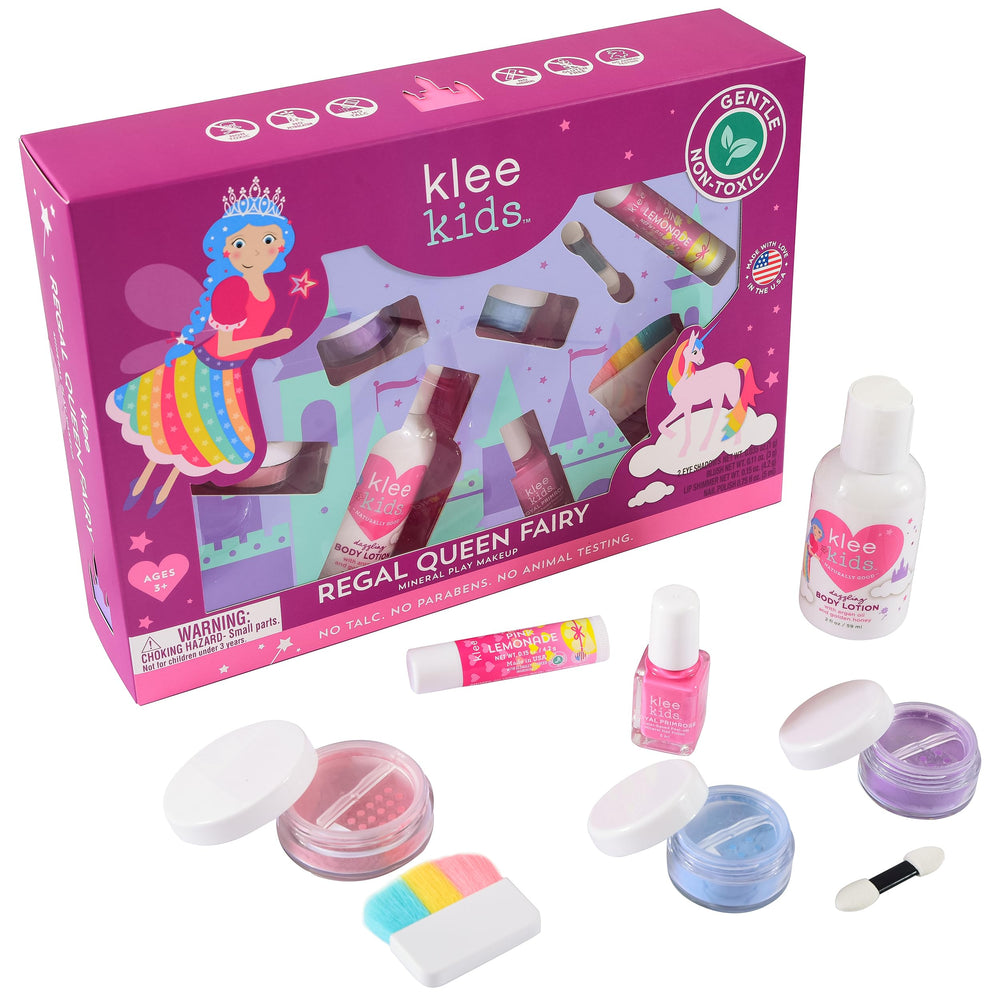 Klee Naturals Tiara Blue eye shadow provides smooth mineral color for kid-friendly dress-up fun.