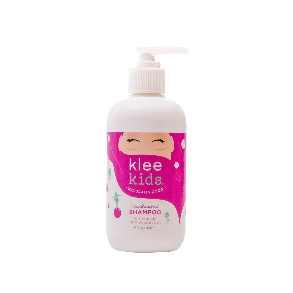 Klee Naturals Enchanted Shampoo ingredients close-up highlighting soothing essential oils