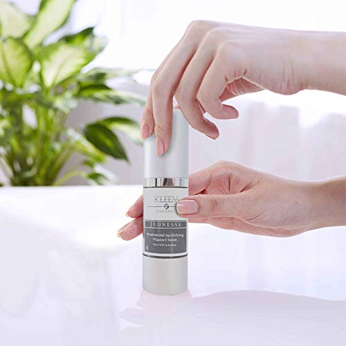 Kleem Organics Vitamin C Serum packaging box shown with bottle for premium USA-made skincare