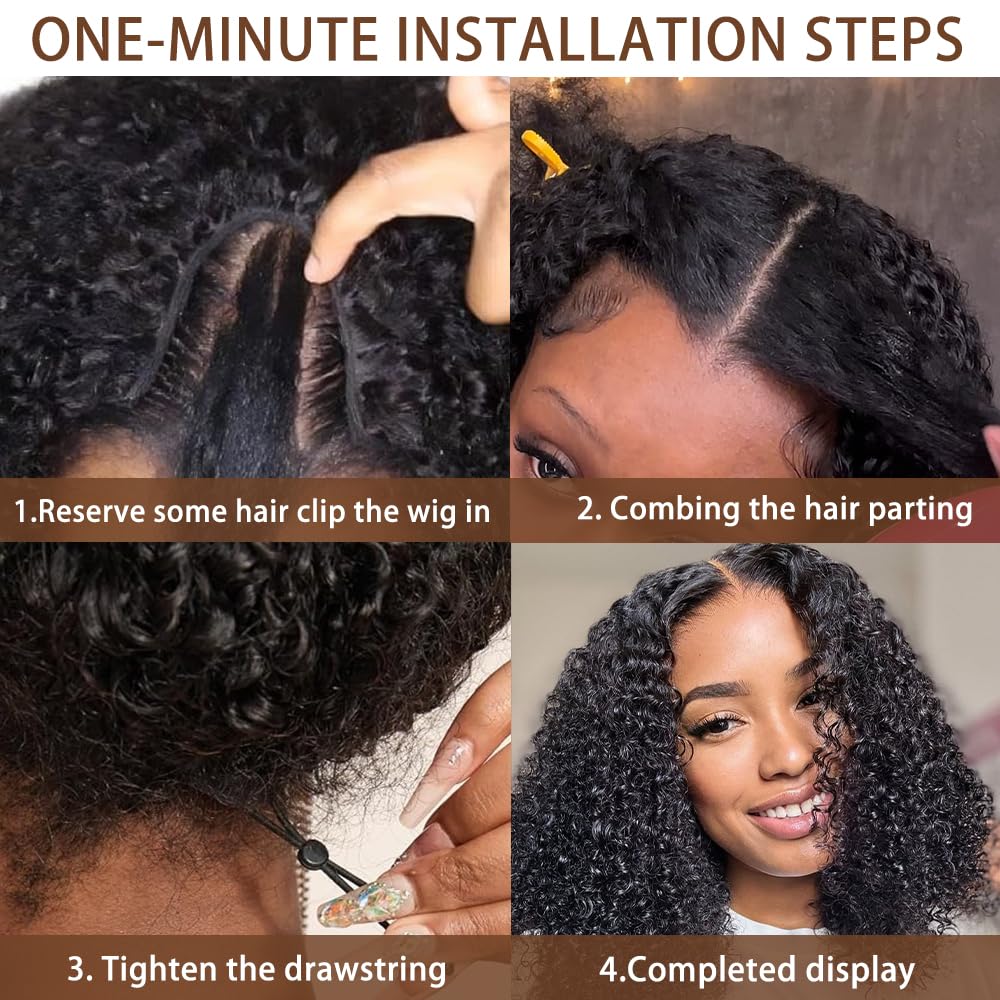 Kloiynj V Part Burmese Curly Wig packaged gift-set presentation.
