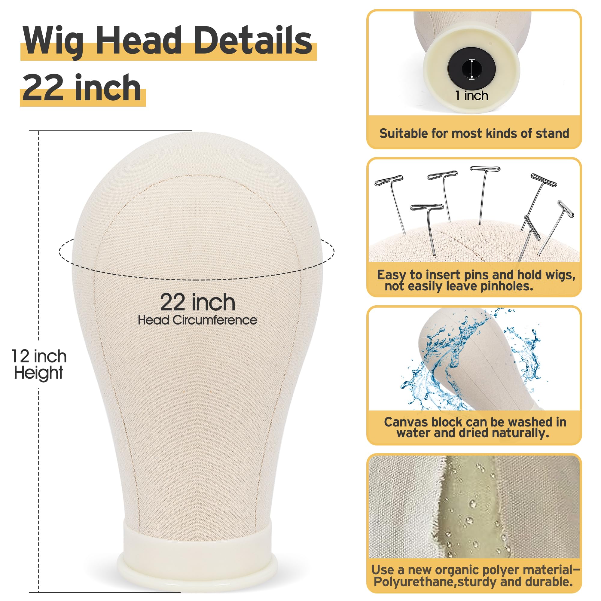 Klvied canvas block head base with mounting hole fits standard stands.