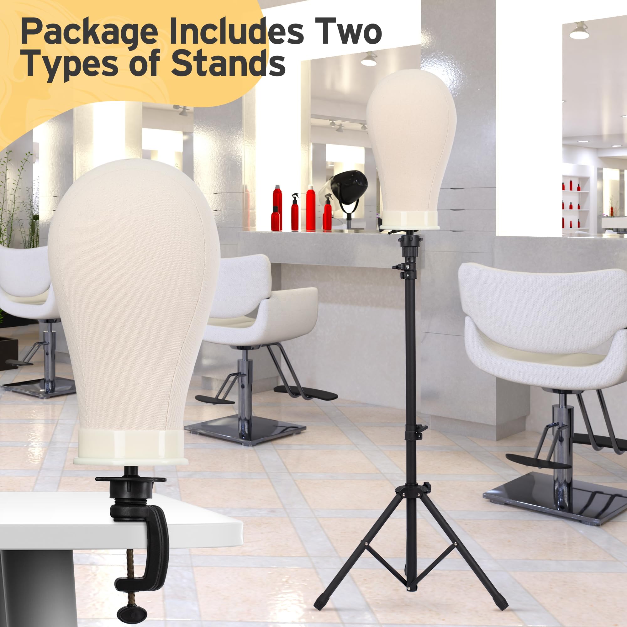 Klvied cork canvas wig head provides durable odor-free material for wig making