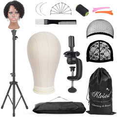 Klvied reinforced wig mannequin stand head demonstrates sturdy dual-use display and practice setup