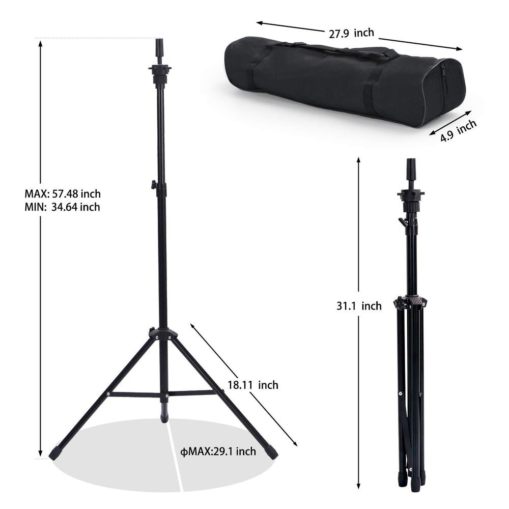 Klvied wig stand tripod in a salon setting, perfect for professional hairdressers.