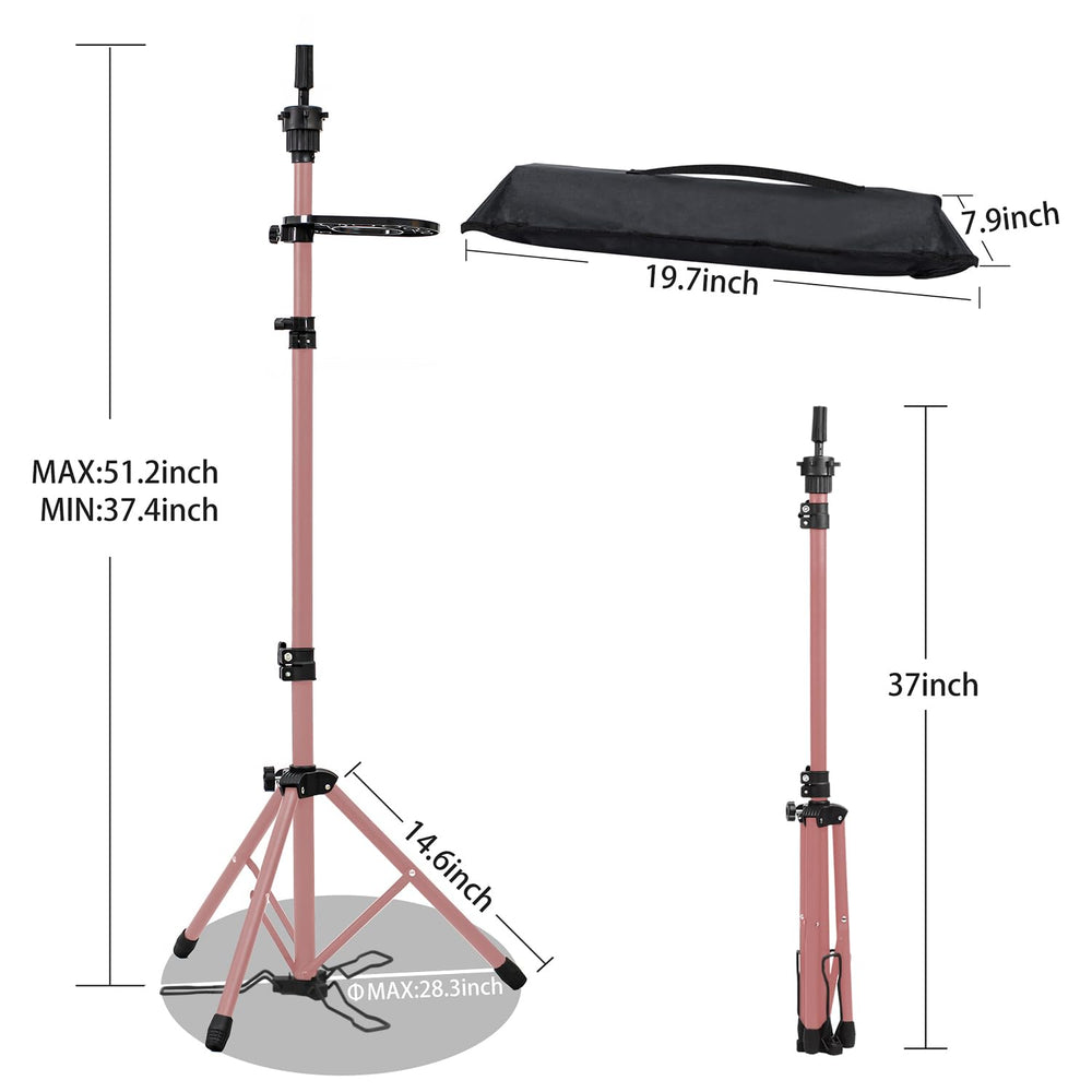 Klvied wig stand includes travel bag for easy storage and transport.