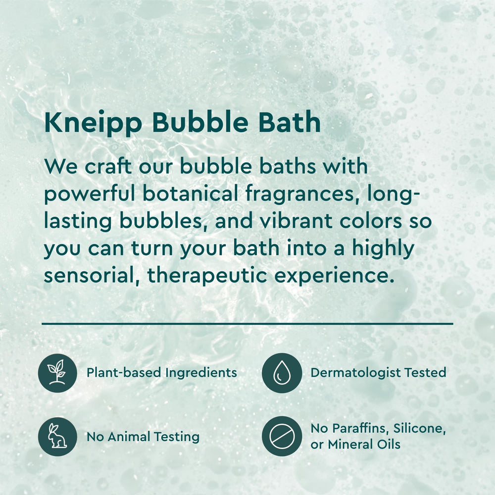 Kneipp Dream Time lavender-vanilla bath ingredients emphasize plant-based, vegan, sulfate-free formula.