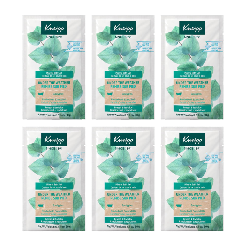 Kneipp Under the Weather eucalyptus bath salt pack with individual sachets for easy soaking and relaxation