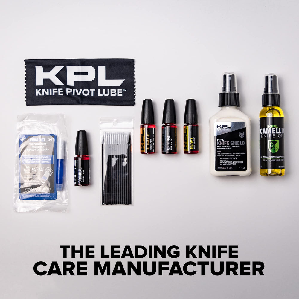 Knife Pivot Lube 50-pack maintenance kit image emphasizes ready-to-use knife care.