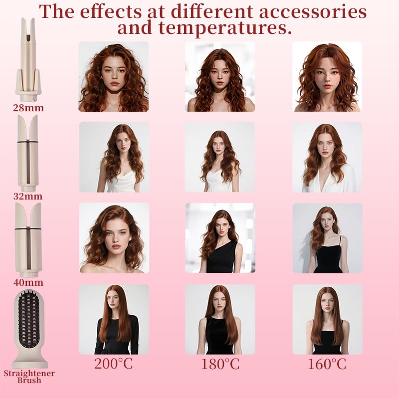 KNJOQ hair straightener brush included for sleek straight looks.