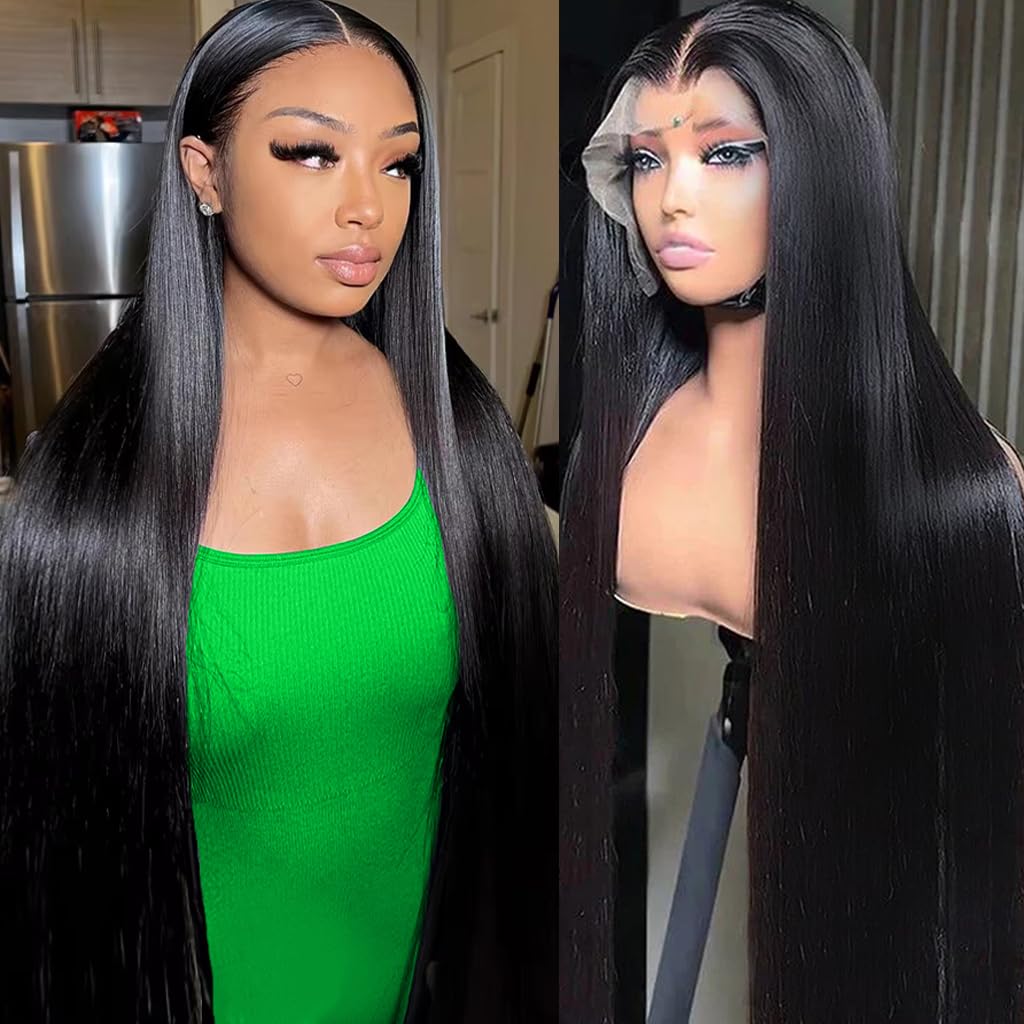 Knosps 30inch straight lace-front wig front view shows natural hairline for daily styling