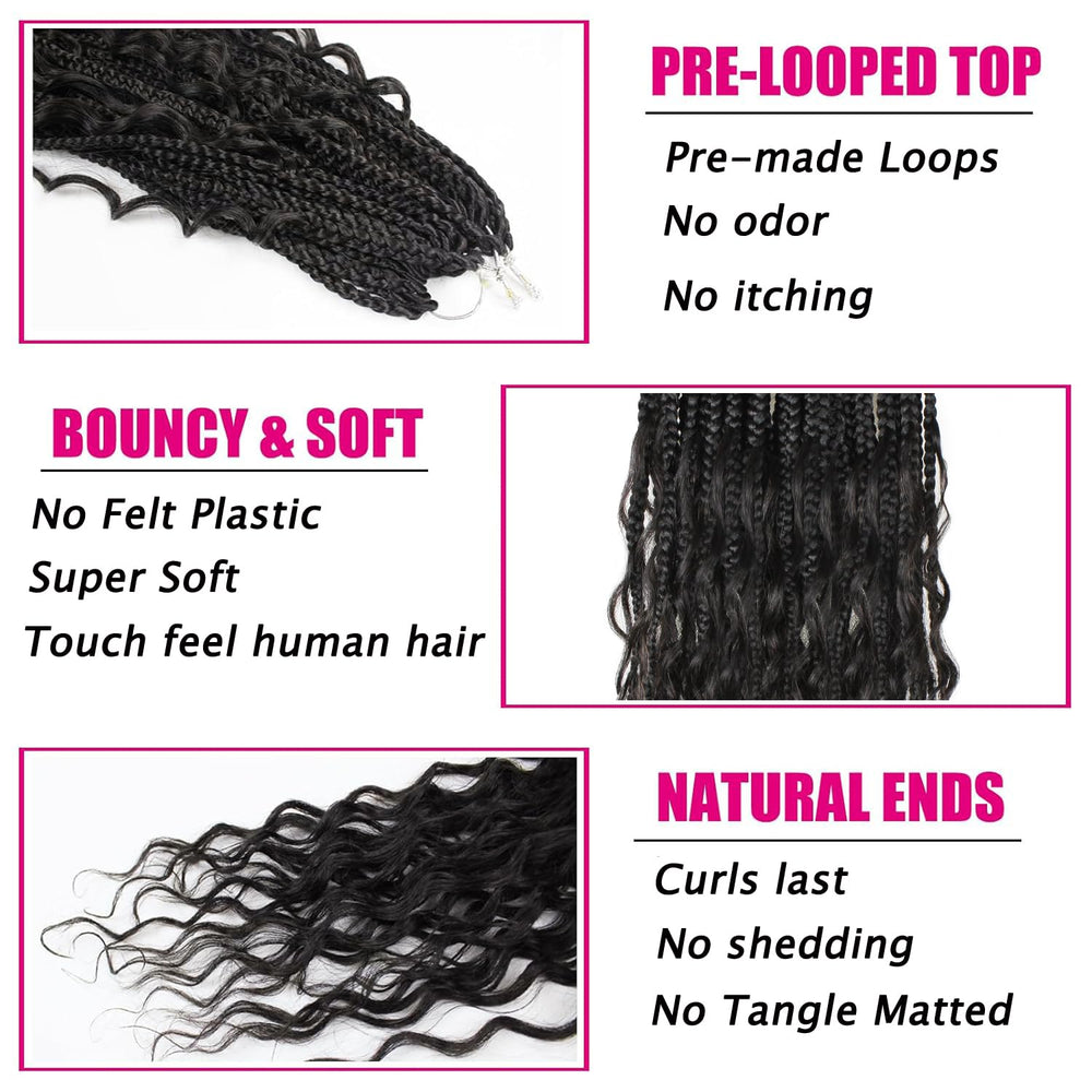 Knovotch Boho Box Braids natural texture visible for versatile styling