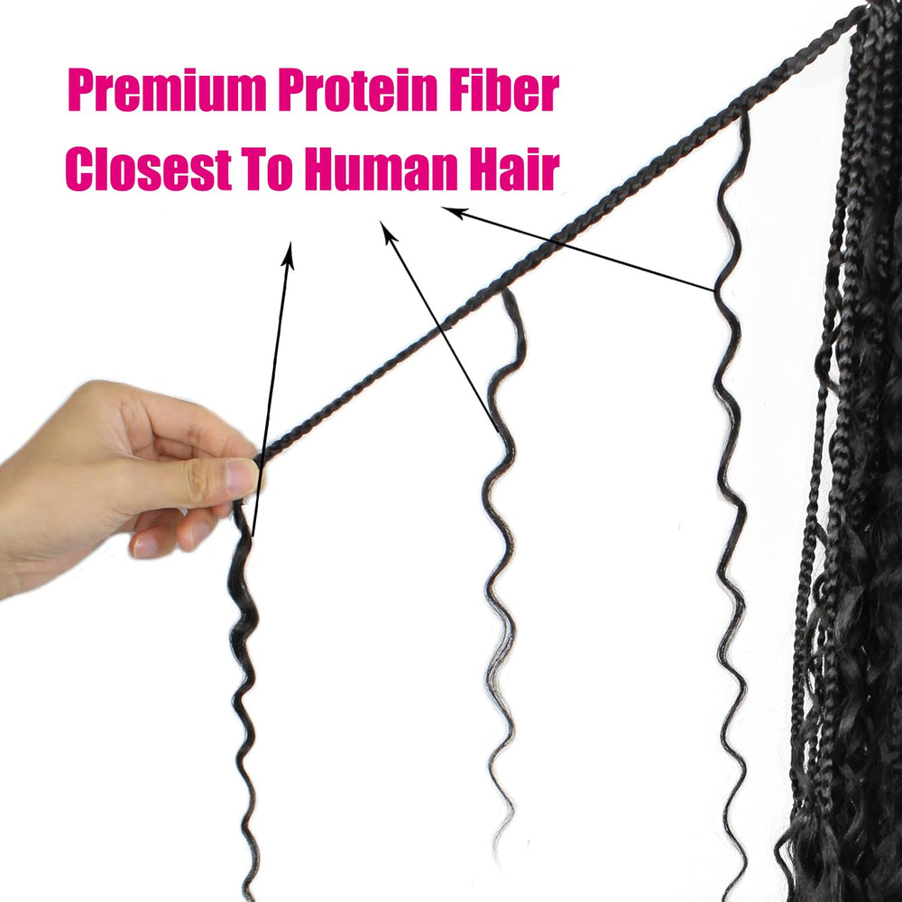 Knovotch Boho Box Braids pre-looped image highlights quick DIY installation