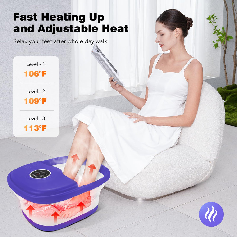 KNQZE foot spa heat settings offer customizable warmth for relaxing soaks.