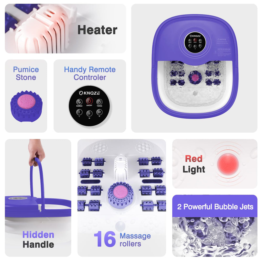 KNQZE foot spa timer enables efficient, timed sessions.