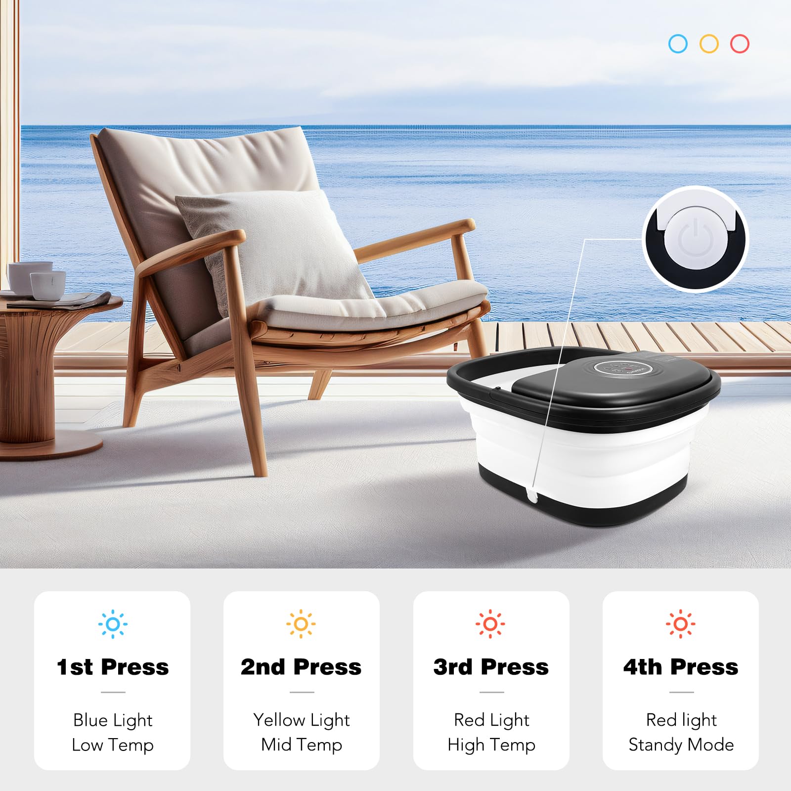 KNQZE foot spa timer function helps control soak duration precisely.