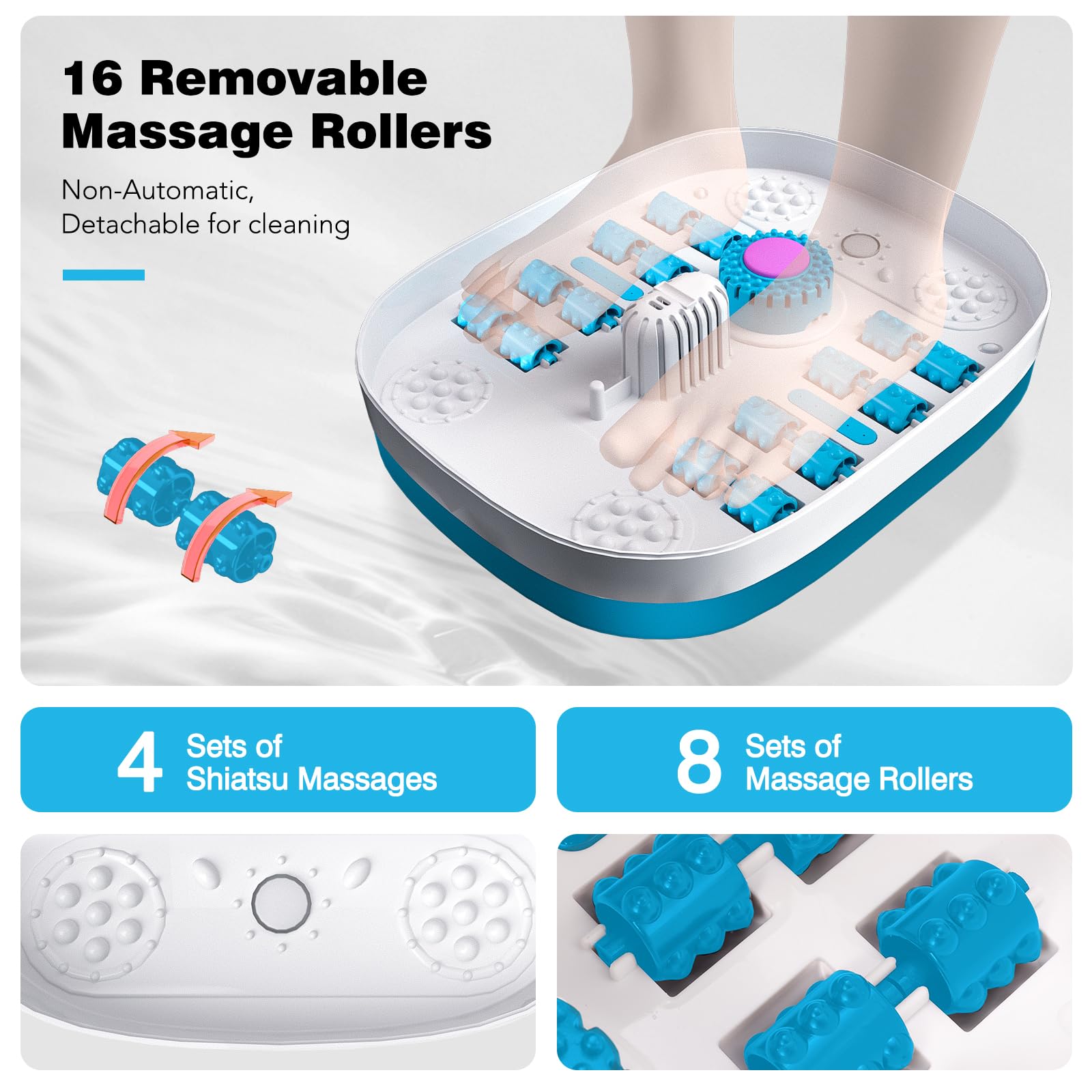 KNQZE foot spa timer function to customize session length