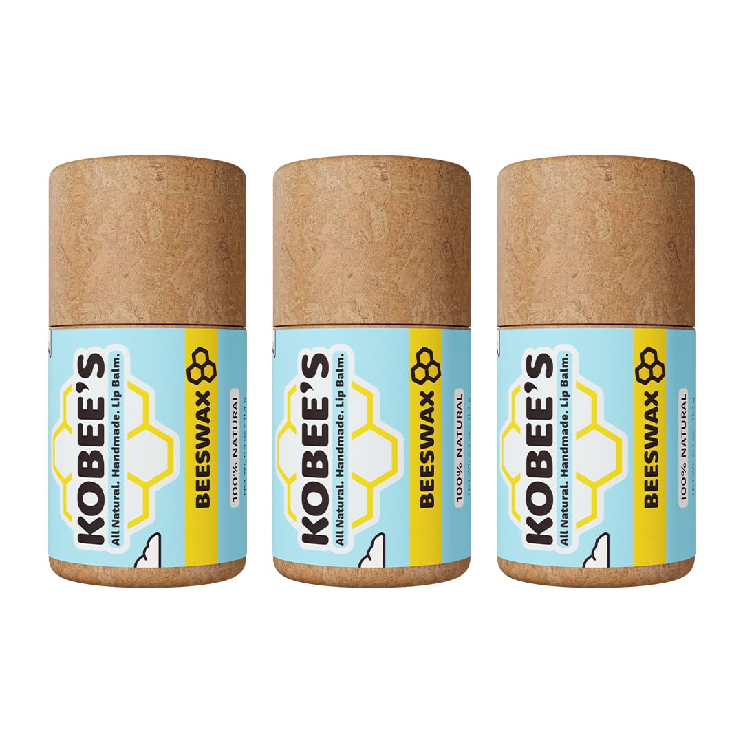 Kobeesco Lip Balm 3 pack tubes showing eco packaging for long lasting moisture