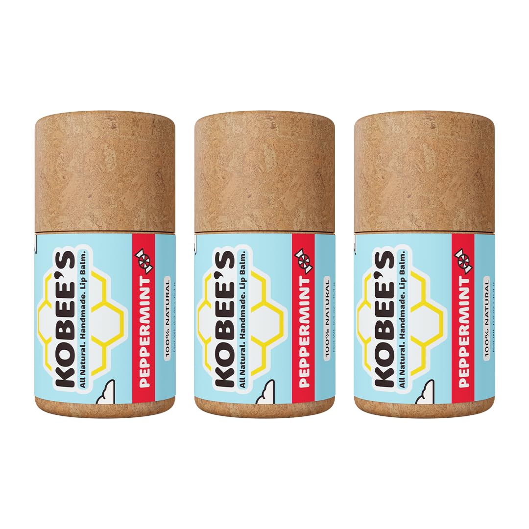 Kobeesco lip balm peppermint tube for refreshing moisture.
