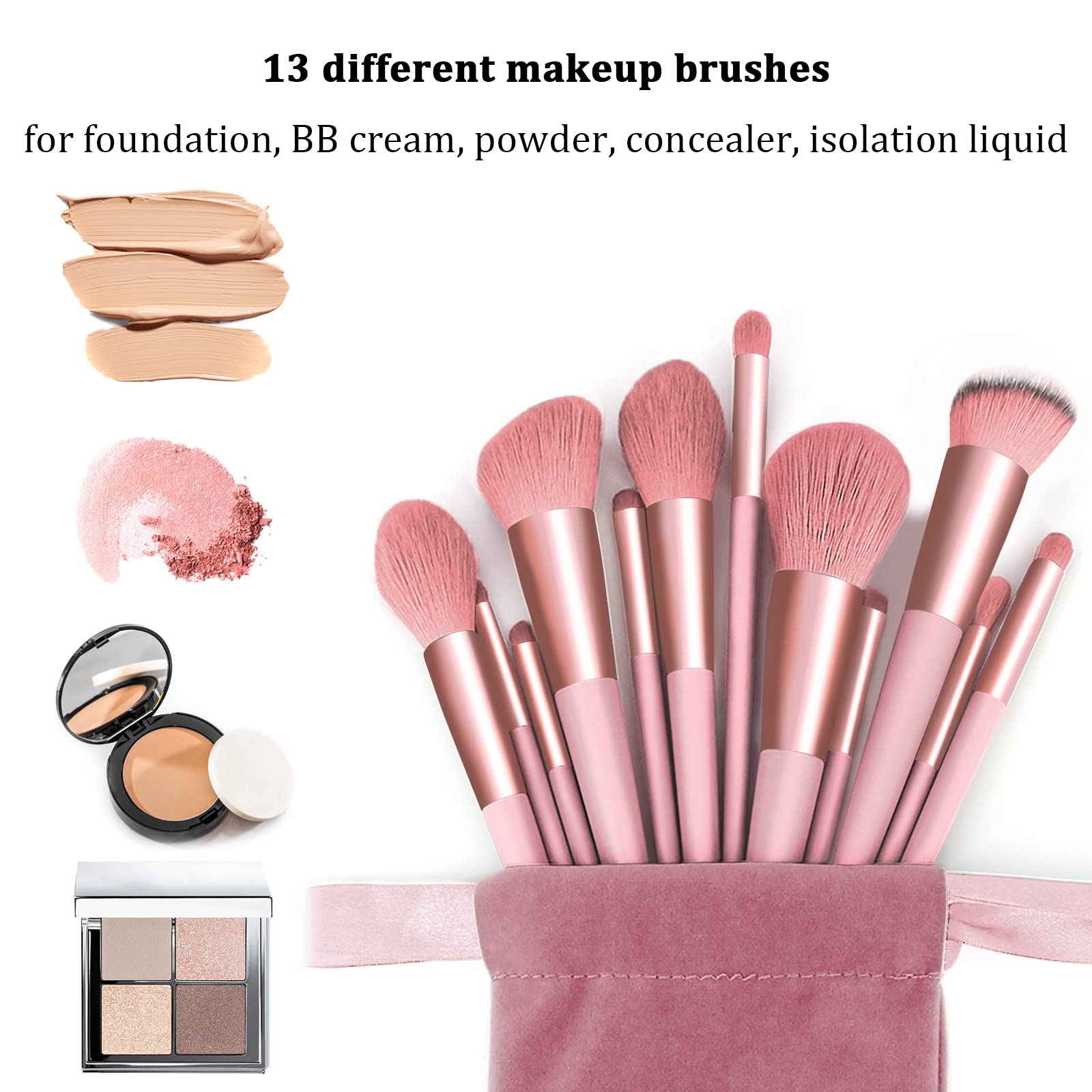 Koccido large-size brushes pink professional-grade tools for detailed blends