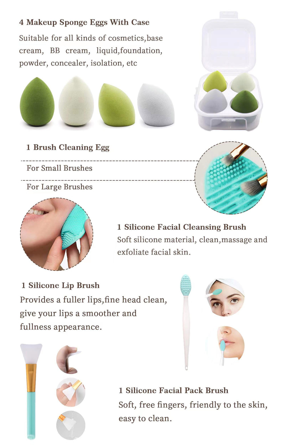 Koccido silicone lip brush for precise lip color.