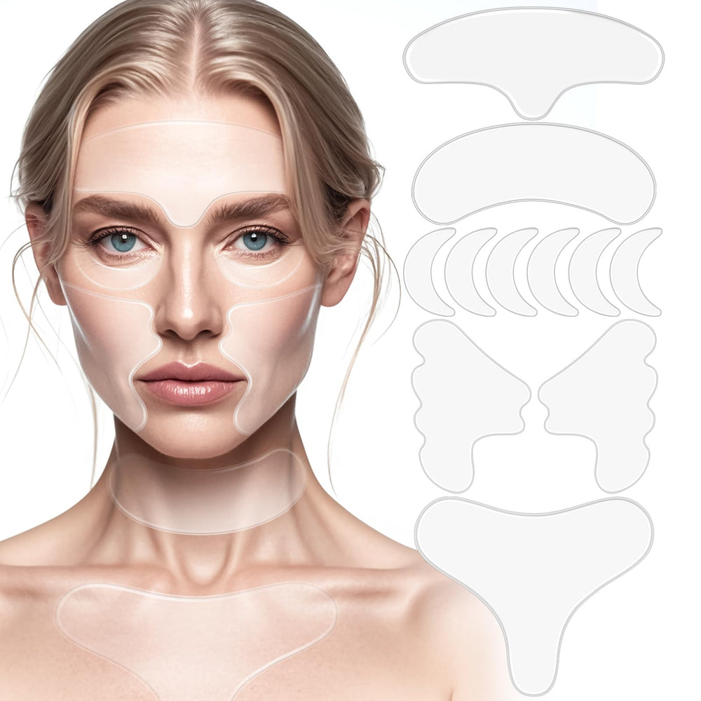 KODASNY neck wrinkle patches pack closeup showing reusable silicone patches for overnight care.