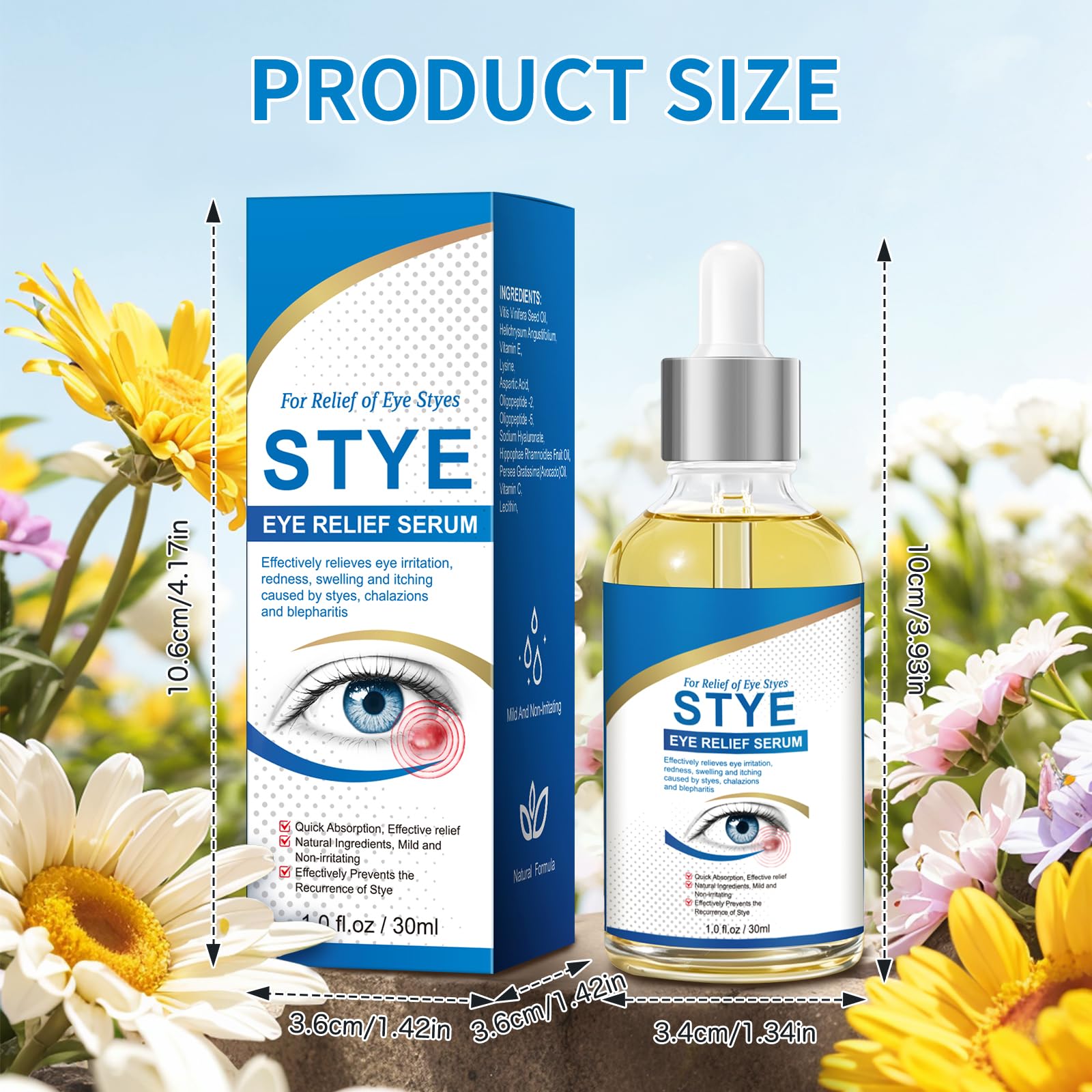 KODASNY Stye Eye Treatment flatlay shot illustrates routine use for daily eyelid care.