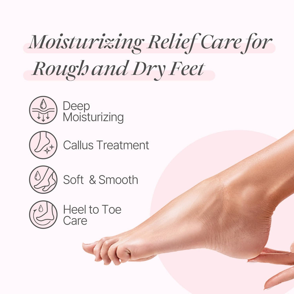 Koelf Petitfee Rose Petal Satin Foot Mask cream texture close-up