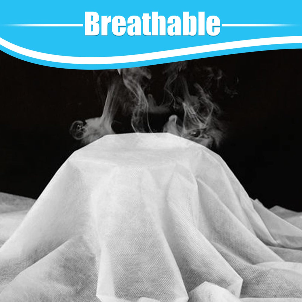 KOEPTHA spa bed sheets disposable in-use massage-table image emphasizes breathable, soft comfort.