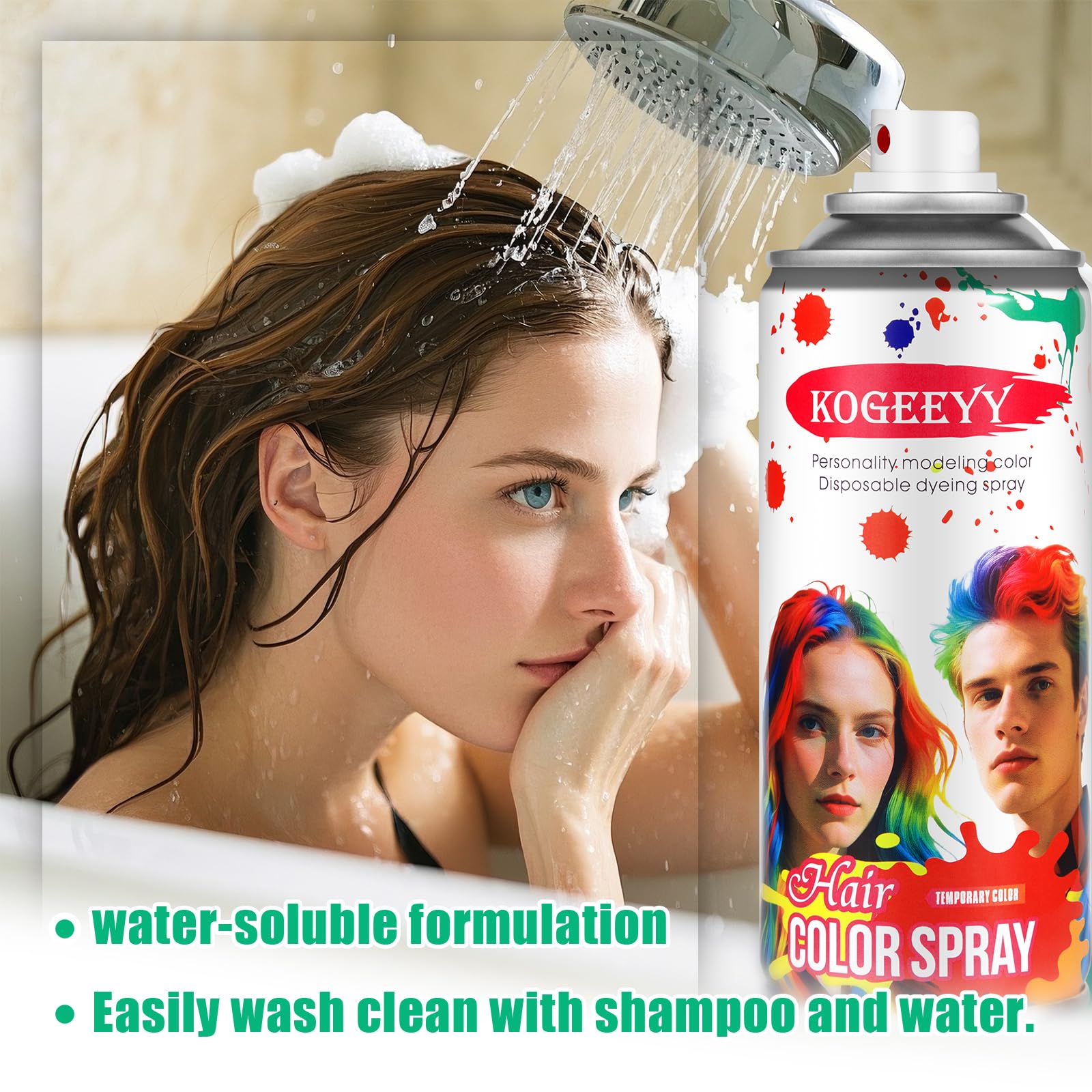 KOGEEYY non-sticky hair color spray for fuss-free styling.