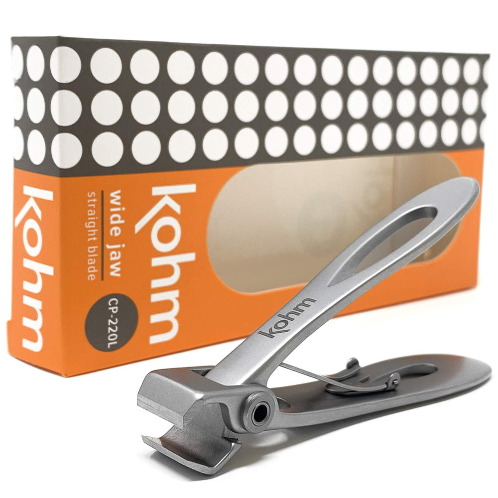 KOHM nail clippers with wide mouth design for thick nails deliver precise, clean cuts.