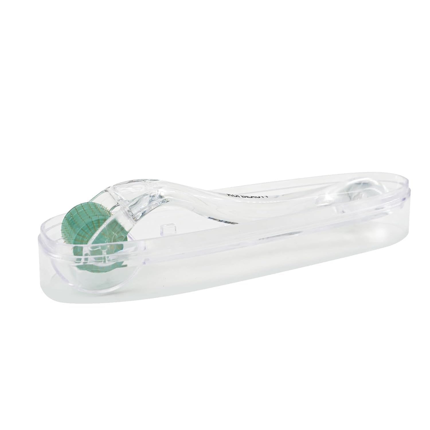 Koi Beauty derma roller in use shows a quick, convenient skincare routine.
