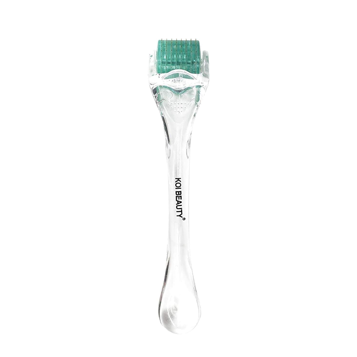 Koi Beauty Professional Derma Roller pins closeup showing real titanium needles for precision