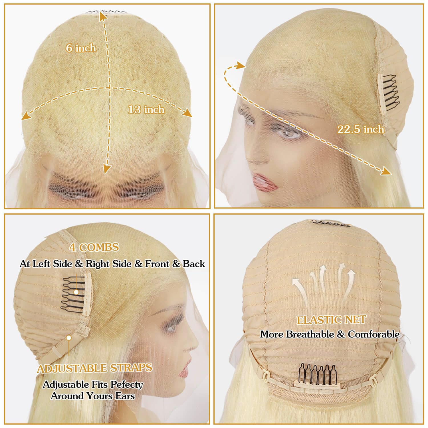 Koiaskral bleached knots 613 option enhances the invisible hairline for a natural look.