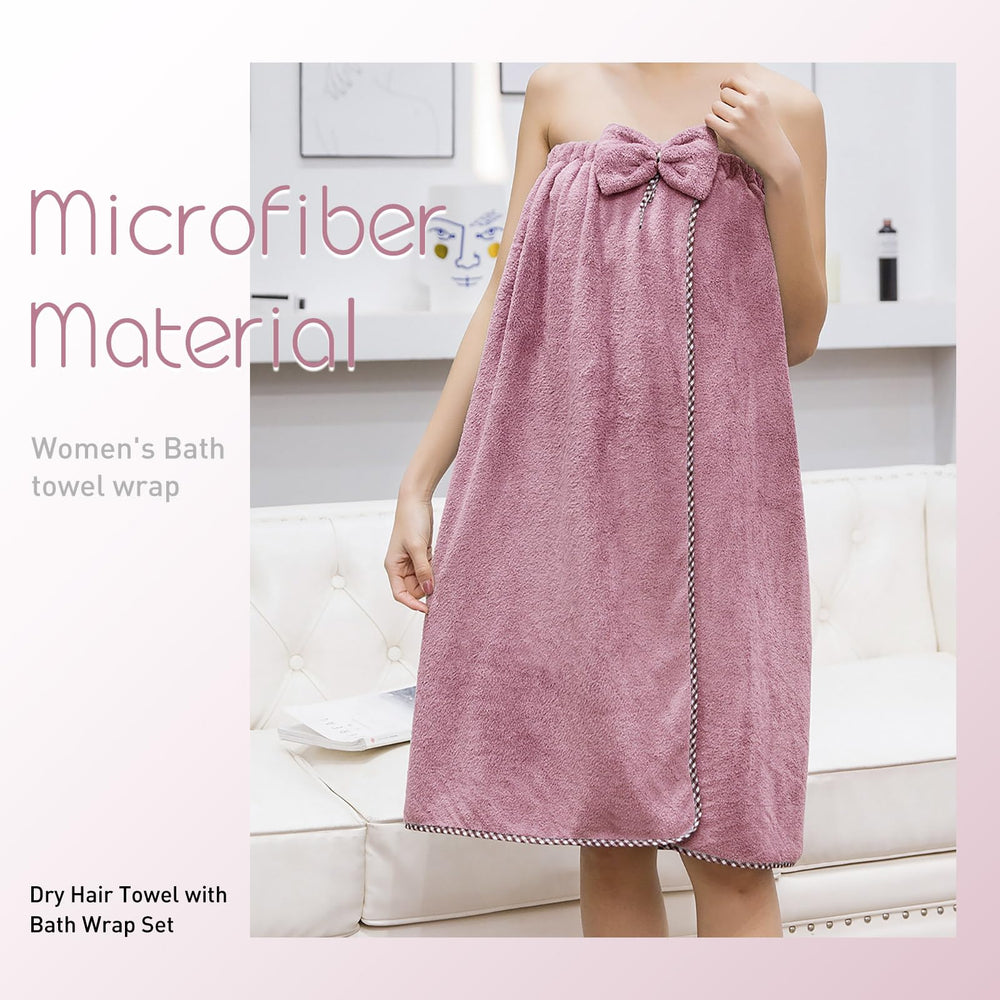 KOIKEY Women bath wrap features adjustable closure for secure post-shower wear