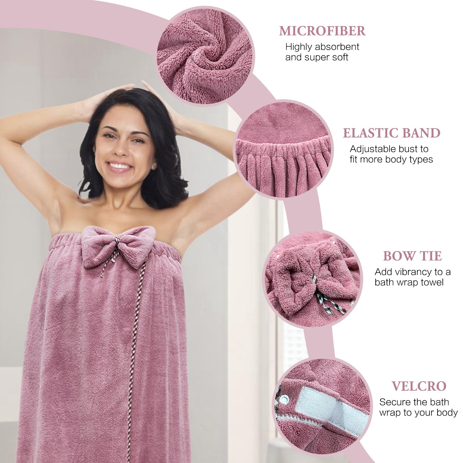 KOIKEY Women bath wrap soft microfiber material ideal for spa days