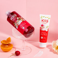Koji White 4-flower extracts visual highlights natural brightening formula.