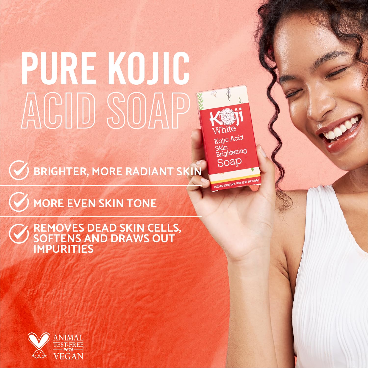 Koji White Pure Kojic Acid Soap with coconut oil nourishes skin during cleansing