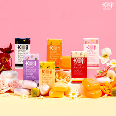 Two-bar packaging of Koji White vegan paraben-free soap