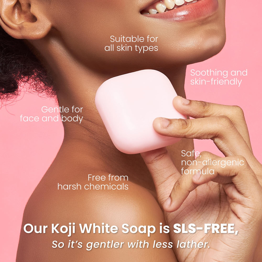 Vegan, paraben-free Koji White packaging on shelf