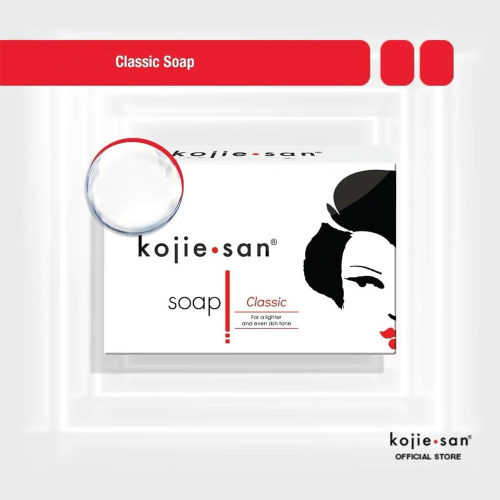 Kojie San authentic packaging indicating original Kojic Acid formula.