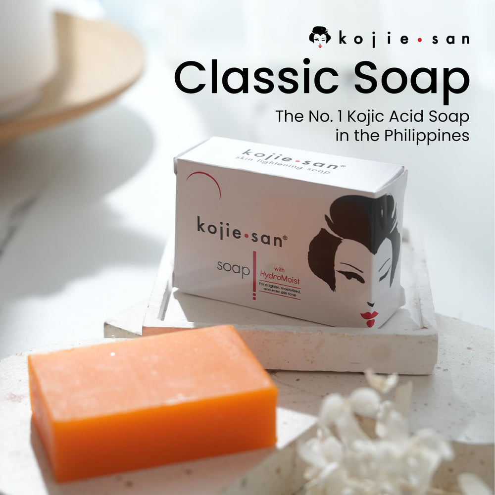 Kojie San coconut oil and tea tree oil soap with citrus scent.