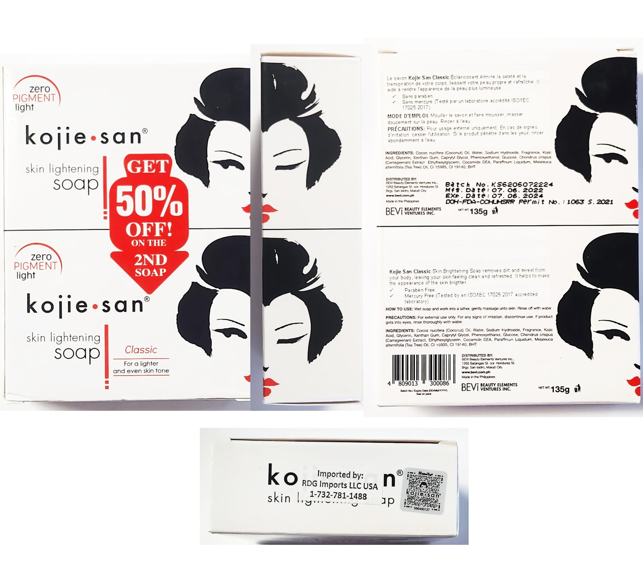 Kojie San gentle formula image indicates skin-friendly cleansing.